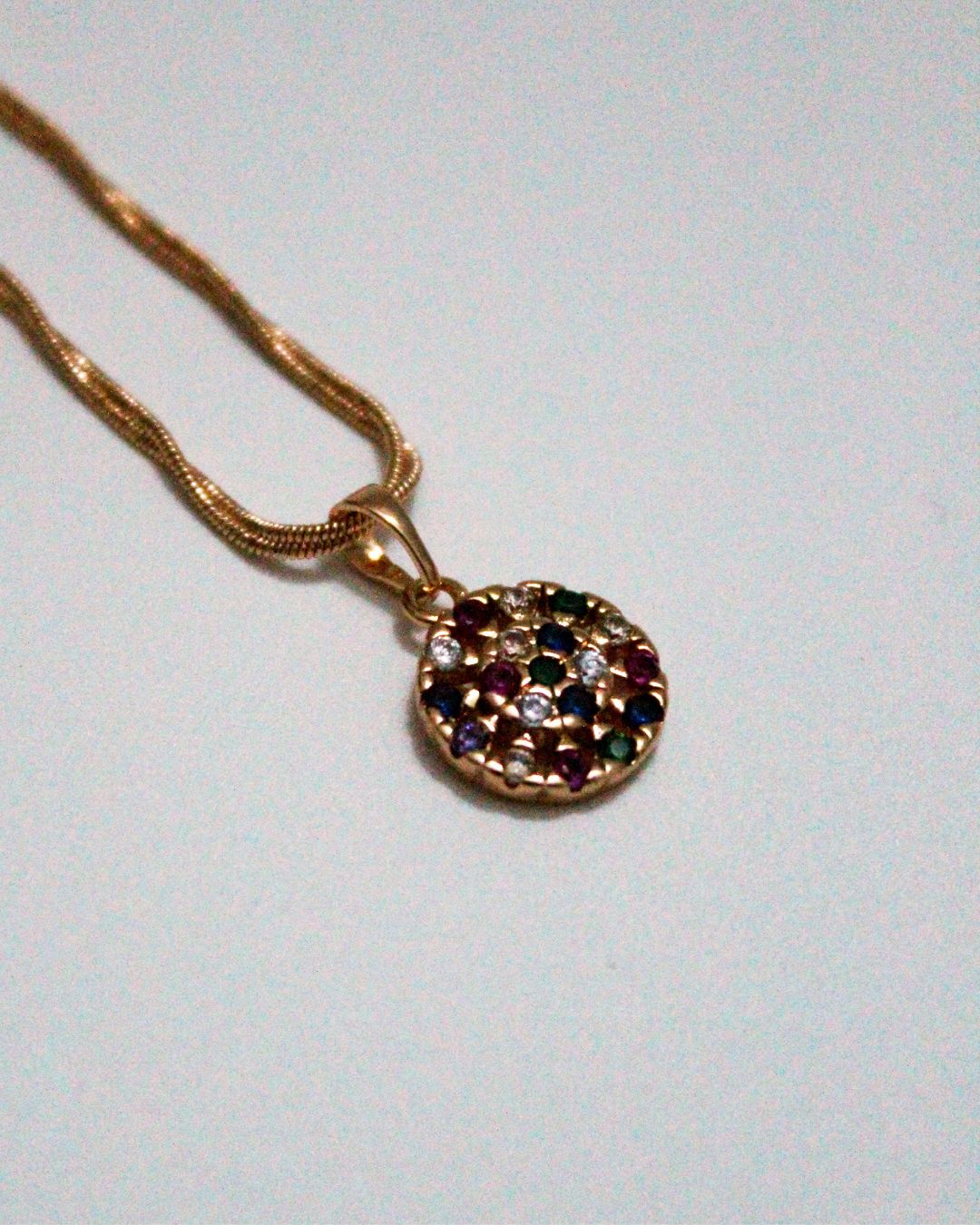 Gemstone Compass Necklace - Gold