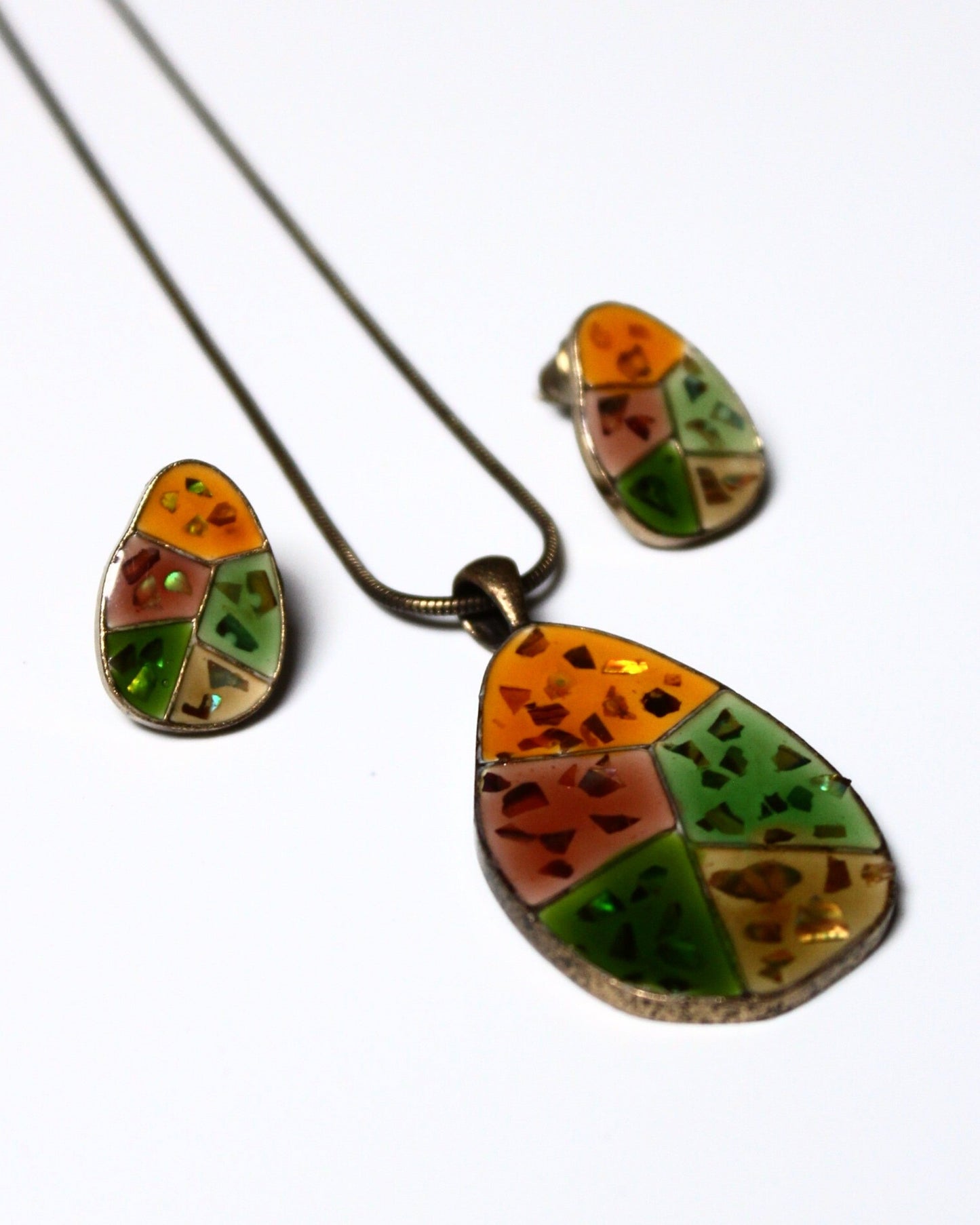 Mosaic - Necklace & Earring Set - Multicolour